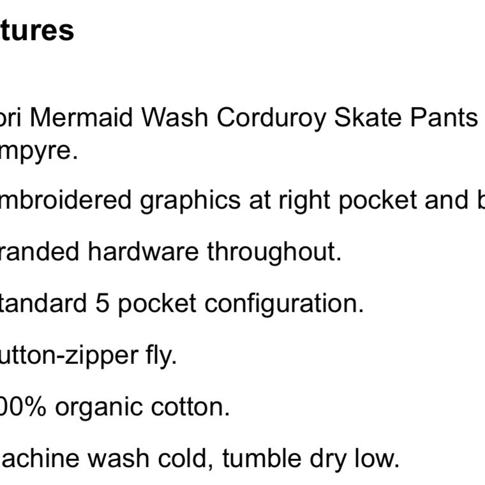 Empyre Corduroy Skate Pants with Embroidery - Picture 6 of 8